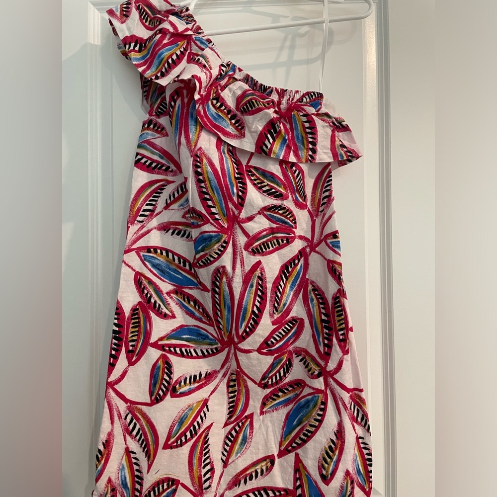Jcrew one shoulder tropical print dress size XXS